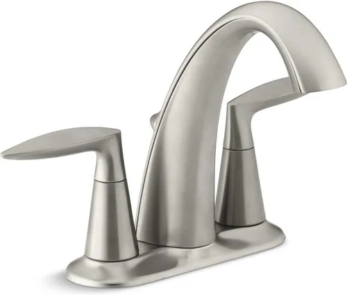 KOHLER 45100-4-2BN Alteo - Juego central de grifo de baño de 4 pulgadas con montaje de drenaje emergente, grifo de lavabo de baño de 2 asas, 1.2