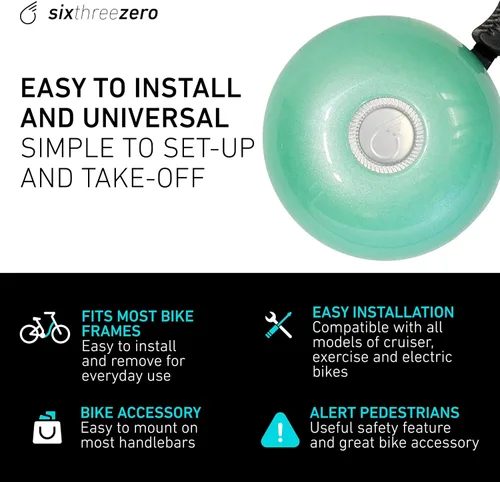Vista 7 de sixthreezero Campana de bicicleta clásica para adultos, hombres, mujeres y niños