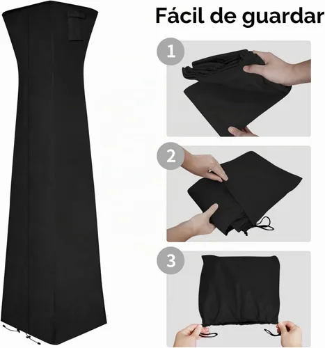 Vista 5 de Easy-Going Pyramid Torch - Cubierta para calentador de patio, 90 pulgadas Negro