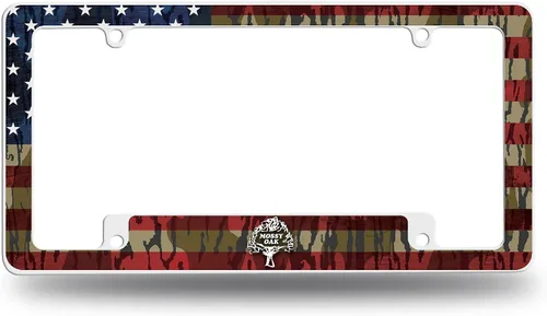 Rico Industries Marco de Placa de Licencia de Cromo Completo para Automóvil/Camioneta/SUV con Diseño de Musgo Silvestre