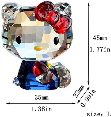 Vista 4 de Crystal Cartoon Cat Figurines Car Ornament Cat Aniaml Paperweight Wedding Home Table Decor (boy)