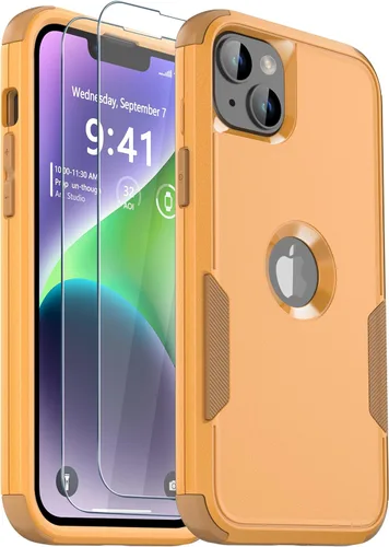 Vista 21 de Funda para iPhone 12, 2 protectores de pantalla de vidrio templado, 10 pies a prueba de caídas, antideslizante, a prueba de golpes, para iPhone 12