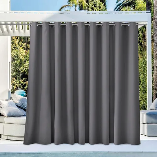 Vista 122 de NICETOWN Cortinas para Exteriores para Patio Impermeables de 84 pulgadas de Largo 2 Paneles, Cortinas de Privacidad para Exteriores con Aislamiento