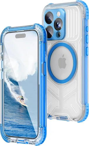 Vista 34 de WIFORT Funda impermeable para iPhone 15, [IP68 bajo el agua a prueba de polvo] [pantalla integrada] [15 pies a prueba de golpes militar], cubierta