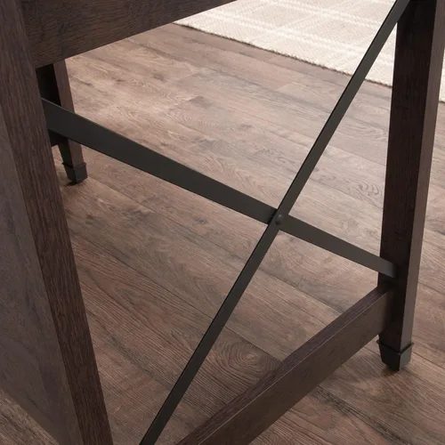 Vista 8 de Sauder Carson Forge Vintage Rustic Computer Desk for Home Office with Drawers, in Coffee Oak