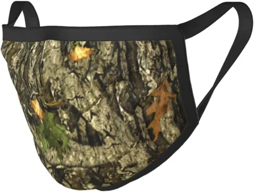 Paquete de 3 máscaras faciales de Navidad, camuflajes-marrón de caza, pañuelo ajustable al viento, cubierta bucal reutilizable, bufanda unisex para