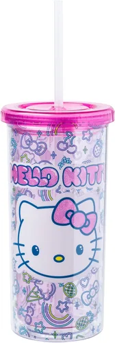 Vista 16 de Vaso de plástico resistente a derrames Sanrio Hello Kitty Strawberry de Silver Buffalo, 20 onzas Sanrio Hello Kitty Fresas