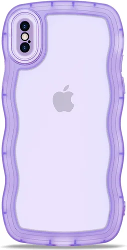 Vista 100 de Anuck Funda para iPhone 13 Pro con borde ondulado, diseño trasero transparente, agarre antideslizante, forma de marco rizado ondulado, a prueba
