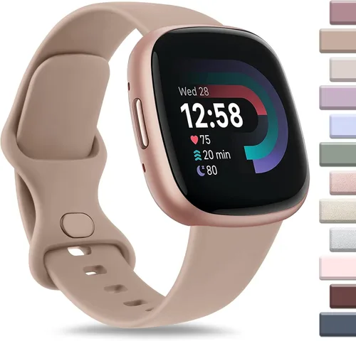 Vista 8 de AK Correa deportiva compatible con Fitbit Sense 2, Versa 4, Versa 3, correas clásicas de silicona suave para reloj inteligente, para mujeres