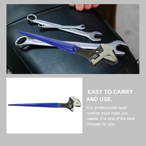 Vista 4 de Juego de llaves de cola puntiaguda, resistentes, abiertas, ajustables, función reversible, 12 pulgadas con cabeza de martillo para reparación