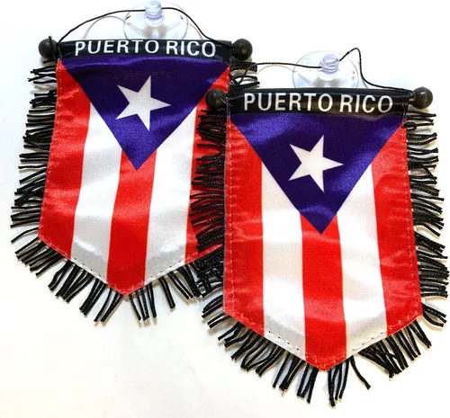 Puerto Rico pequeña bandera puertorriqueña para automóviles hogar pared puerta ventana bandera accesorios decoración colgante decoración pancartas