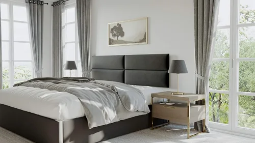 Vista 168 de Vänt - Paneles tapizados de cabecera para montar en la pared, diseño Isabelle, 60 x 23 pulgadas, configuración de 4 paneles individuales