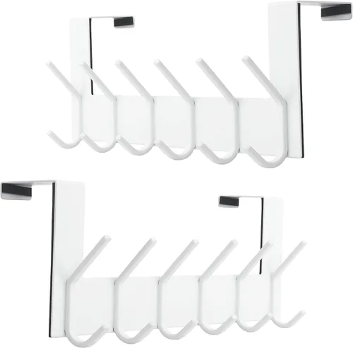 Vista 7 de SKOLOO Gancho para puerta – para puertas de hasta 1-3/4 pulgadas de grosor, negro, no requiere montaje, acero inoxidable, perchero de puerta