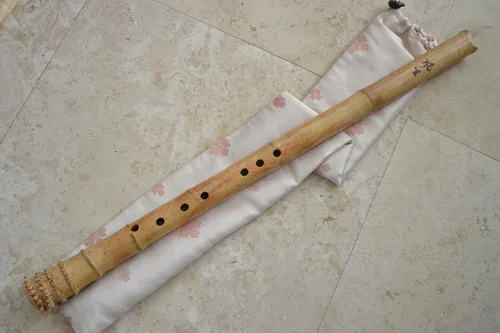 Vista 3 de Flauta de bambú de 8 agujeros Shakuhachi Dongxiao C/F Key Zen Instrumento