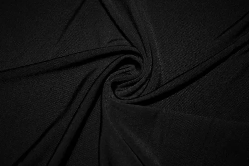 Negro Solid ITY Poliéster Lycra Spandex Stretch Apparel Tela por The Yard, Tela de vestir, Tela de muselina, telas para costura por yardas, edredón,