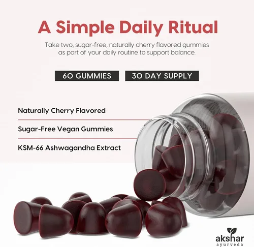 Vista 5 de AKSHAR Ayurveda Ashwagandha KSM-66 Gummies (2 unidades)
