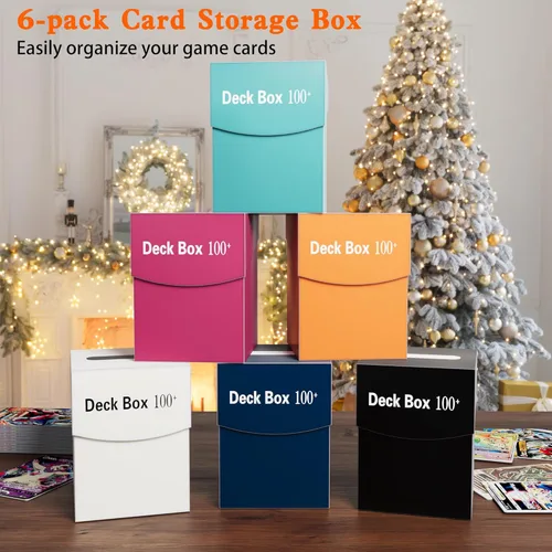 Vista 3 de Paquete de 6 fundas coleccionables para tarjetas coleccionables, caja de almacenamiento para más de 100 tarjetas estándar, organizador impermeable a