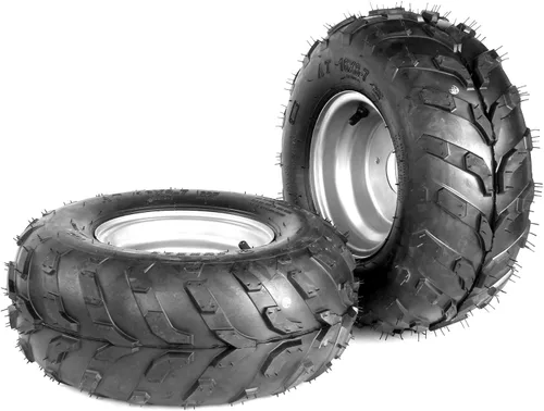 Ruedas Go Kart de 16 x 8-7, neumáticos Go Kart de 16 x 8-7 con ruedas para Go Kart ATV UTV Quad 110cc 3 pernos juego de 2 (plateado)