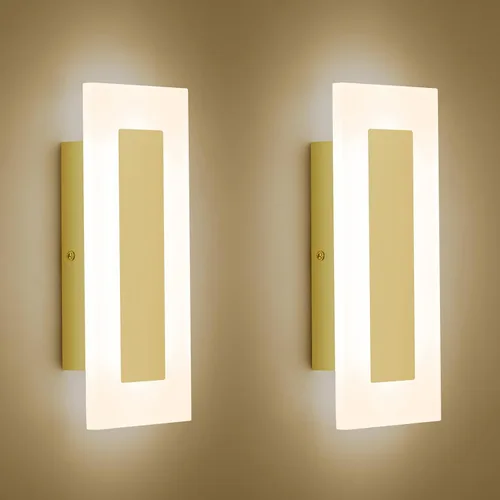Vista 13 de LMQNINE Moderno aplique de pared de acrílico LED, luz blanca, 6000 K, iluminación de pared acrílica cableada para dormitorio, pasillo, escaleras