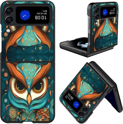 Vista 28 de Diseñada para Samsung Galaxy Z Flip 4 5G, funda rígida para teléfono de PC, a prueba de golpes y caídas, patrones de moda para una protección Gatos