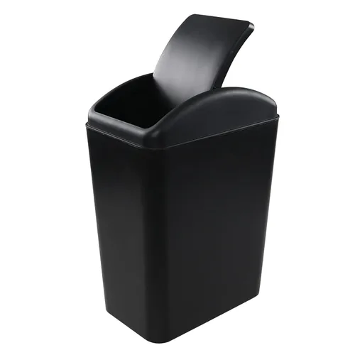 Vista 11 de Begale Paquete de 1 cubo de basura de plástico de 4.5 galones, cubo de basura con tapa oscilante, color blanco