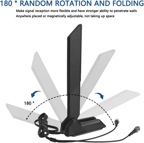 Vista 3 de GinTai Antena externa WiFi 6 6E Tri-Band 6GHz 5.8GHz 2.4GHz Base Magnética Antena PC Computadora de escritorio para Asus Rog Strix Gigabyte