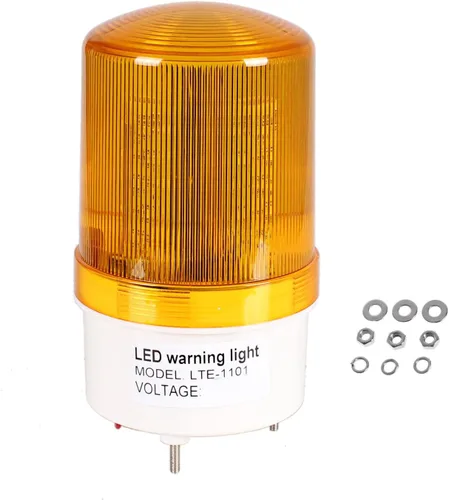 Vista 9 de Luces de advertencia de baliza estroboscópica LED giratoria industrial, luces de señal eléctricas giratorias para emergencia, 12 V CC, rojas