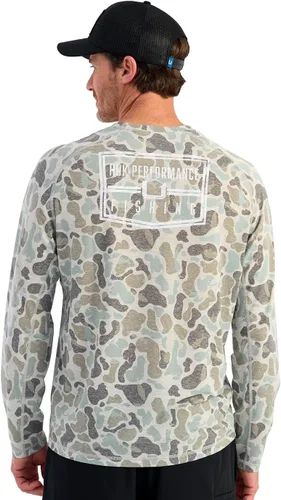 HUK Camiseta ligera de manga larga Drift para hombre, camiseta de pesca de alto rendimiento con protección solar UPF Ceniza volcánica