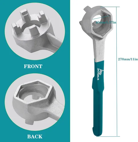 Vista 4 de Llave de tambor de aluminio, tapones de tambor de plástico para abridor de tambor de 55 galones, se adapta a tapas de barril de 2 pulgadas y 3/4