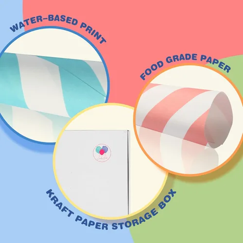 Vista 4 de Conos de algodón de azúcar, paquete de 30 unidades pastel para bebé, conos de papel multicolor de Candy Park para máquinas de algodón de azúcar