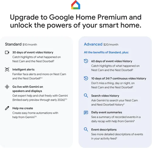 Vista 9 de Google Nest Cam Outdoor (cableada, 2.ª generación) - Cámara de seguridad con video 2K y Géminis, visión nocturna, audio bidireccional - Funciona