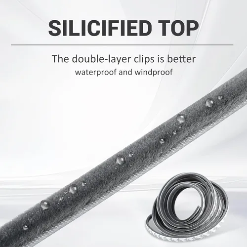 Vista 3 de Sello autoadhesivo de 33 pies para puertas y ventanas, 0.35 pulgadas de ancho x 0.6 pulgadas de grosor, gris, insonorizado, resistente al viento, a