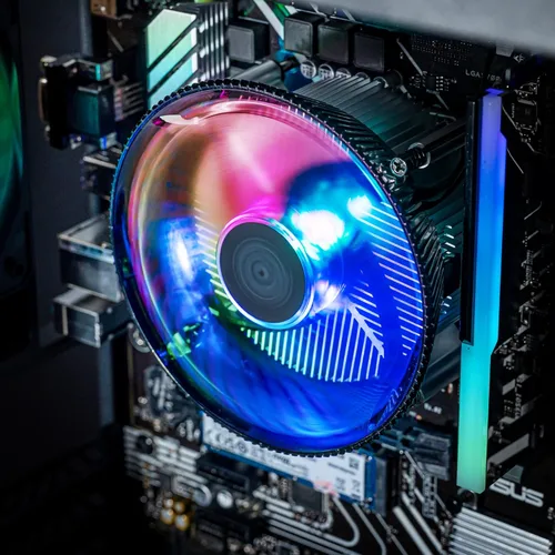 Vista 7 de Cooler Master i70C ARGB Enfriador de aire de CPU de perfil bajo para Intel LGA 1700 / 1851 solamente - Ventilador PWM ARGB de 4.724 in, 95 W TDP