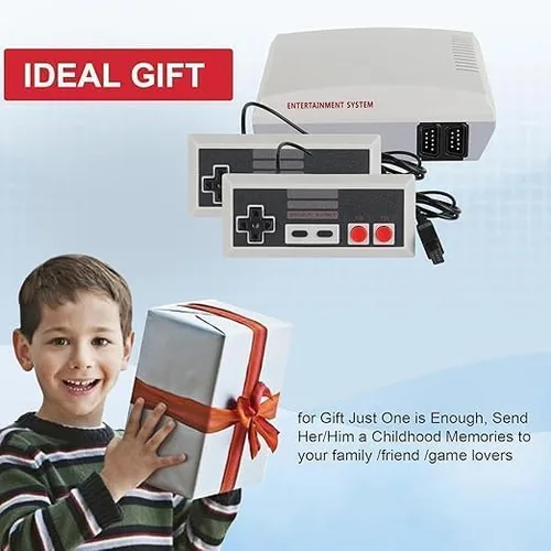 Vista 2 de Consola de juegos retro para TV con más de 300 juegos clásicos 2 controladores con cable