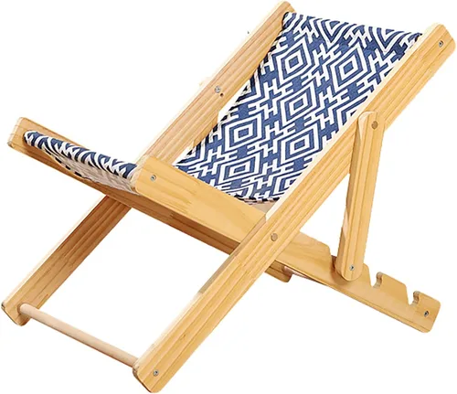 Vista 6 de Semme Cat Hammock Bed with Unique Design Breathable Wooden Raised Pet Bed for Indoor Cats and Small Pets (Canvas Style)