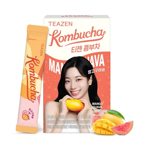 Vista 31 de TEAZEN Té de melocotón kombucha, mezcla de bebida hidratante, sin azúcar, probióticos vivos y prebióticos, 10 palitos, 1.76 onzas