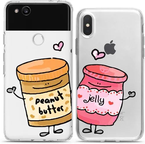 Vista 16 de Matching Couple Cases Compatible for Google Pixel 9 8 Pro 7a 7 Pro 6 Pro 6a 6 5a 5 XL 4a 5G XL 4a Clear Kawaii Egg Bacon Crystal Food Present Soul