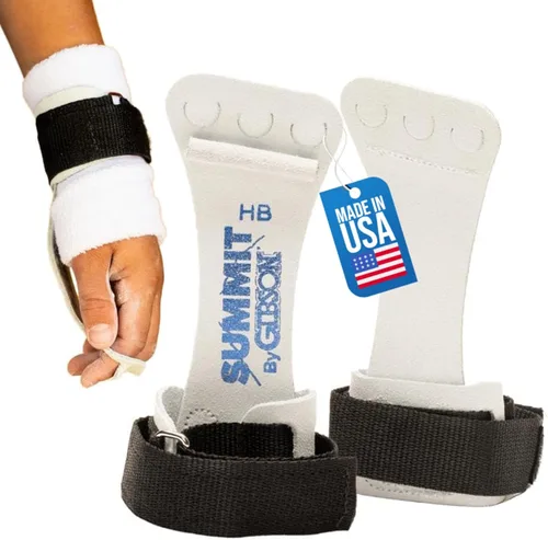 Vista 8 de Gibson Athletic Summit High Bar Gymnastic Grips for Boys, Durable Leather Grip for Secure Grip, Hand Grips for Early Competitor Gymnasts, Gymnastics