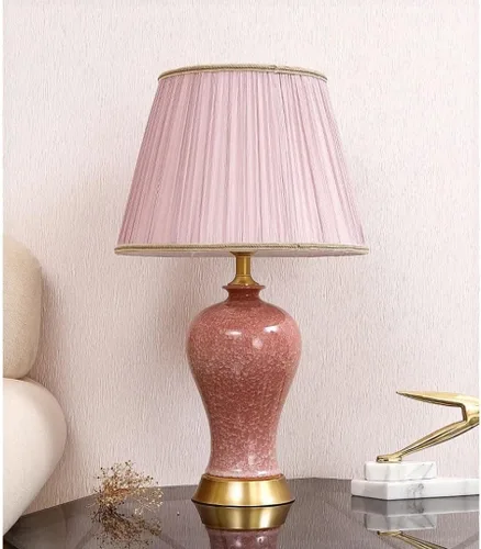 Vista 7 de Lamp for Desk Retro Metal Base Ceramic Table Lamp Bedroom Bedside Table Room Living Room Decorative Ornaments Lamp Desk Lamps for Home Office(Medium)
