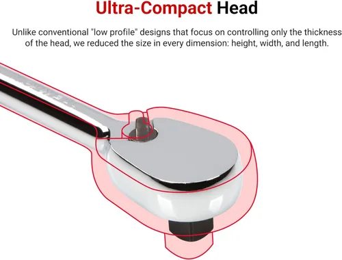 Vista 3 de TEKTON Trinquete largo de agarre cómodo de 1/2 pulgada x 18 pulgadas SRH02218
