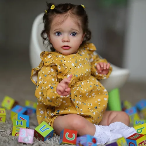 Vista 4 de Muñecas de bebé Reborn realistas de 24 pulgadas, muñeca Reborn de vinilo, muñecas de bebé realistas, muñecas de bebé recién nacidas, muñeca de bebé