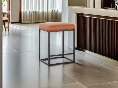 Vista 59 de Juego de 2 taburetes de bar negros para encimera de cocina, taburetes de bar modernos sin espalda de 24 pulgadas, taburetes de bar industriales