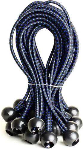 Vista 8 de EHOMEA2Z Paquete de 25 cuerdas elásticas de bolas elásticas de 6 pulgadas de diámetro para toldo, red, postes, jardín, herramientas, cables, cable