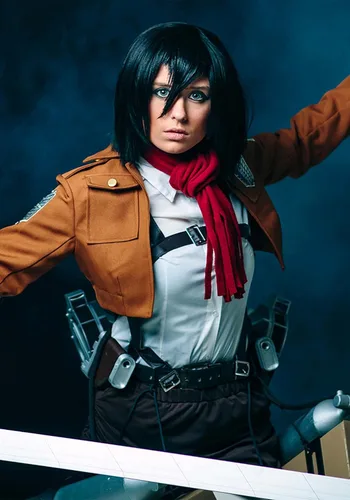 Vista 7 de Deluxe Attack on Titan Mikasa Costume Cosplay Halloween Costume for Women
