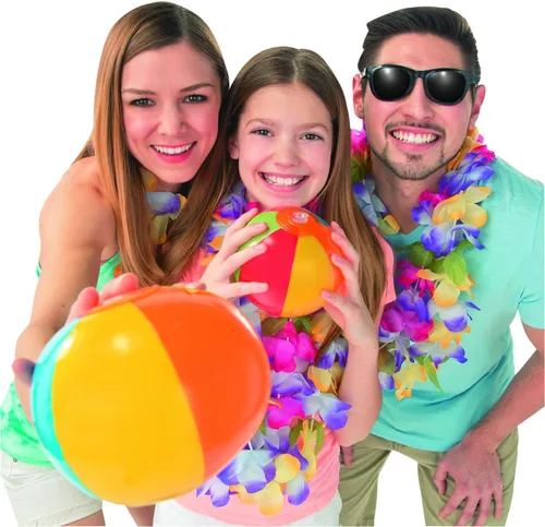 Vista 5 de Fun Express Juego de 50 mini bolas de playa a granel, juguetes inflables de piscina de 5 pulgadas para niños de 4 a 8 años Juegos de playa