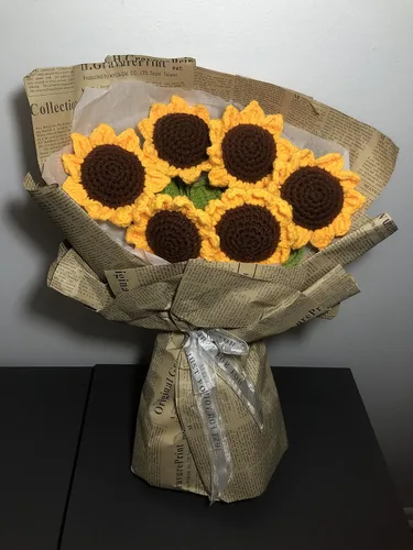 Vista 8 de COMPSTUDIO Regalos de rosas de San Valentín para ella, ramo de flores de ganchillo de rosas, decoración del hogar, para mamá, esposa, novia Clavel