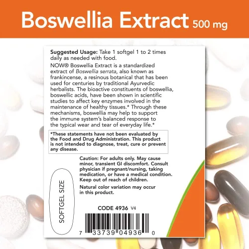 Vista 3 de Suplemento dietario Now Foods con extracto de boswellia, de 0.01 oz, 90 cápsulas, 1