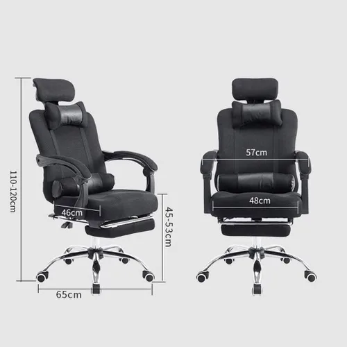 Vista 2 de Ergonomic Office Chair with Breathable Mesh Seat Computer Chair with Adjustable Seat Height and Back Recline Desk and Task Chair with Firm Arm Black