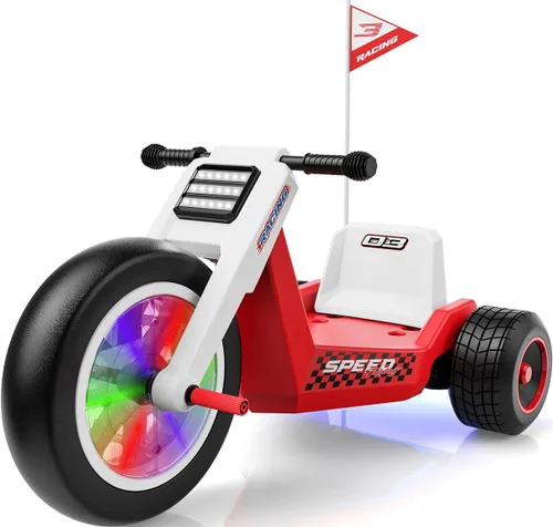 Triciclo eléctrico para niños de 24 V, juguete de paseo con velocidad máxima: 5 MPH A-Rojo