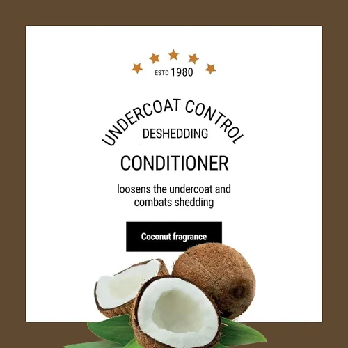 Vista 4 de Undercoat Control - Acondicionador para perros con fragancia de leche de coco, 1 galón, combate y reduce el desprendimiento, la eliminación